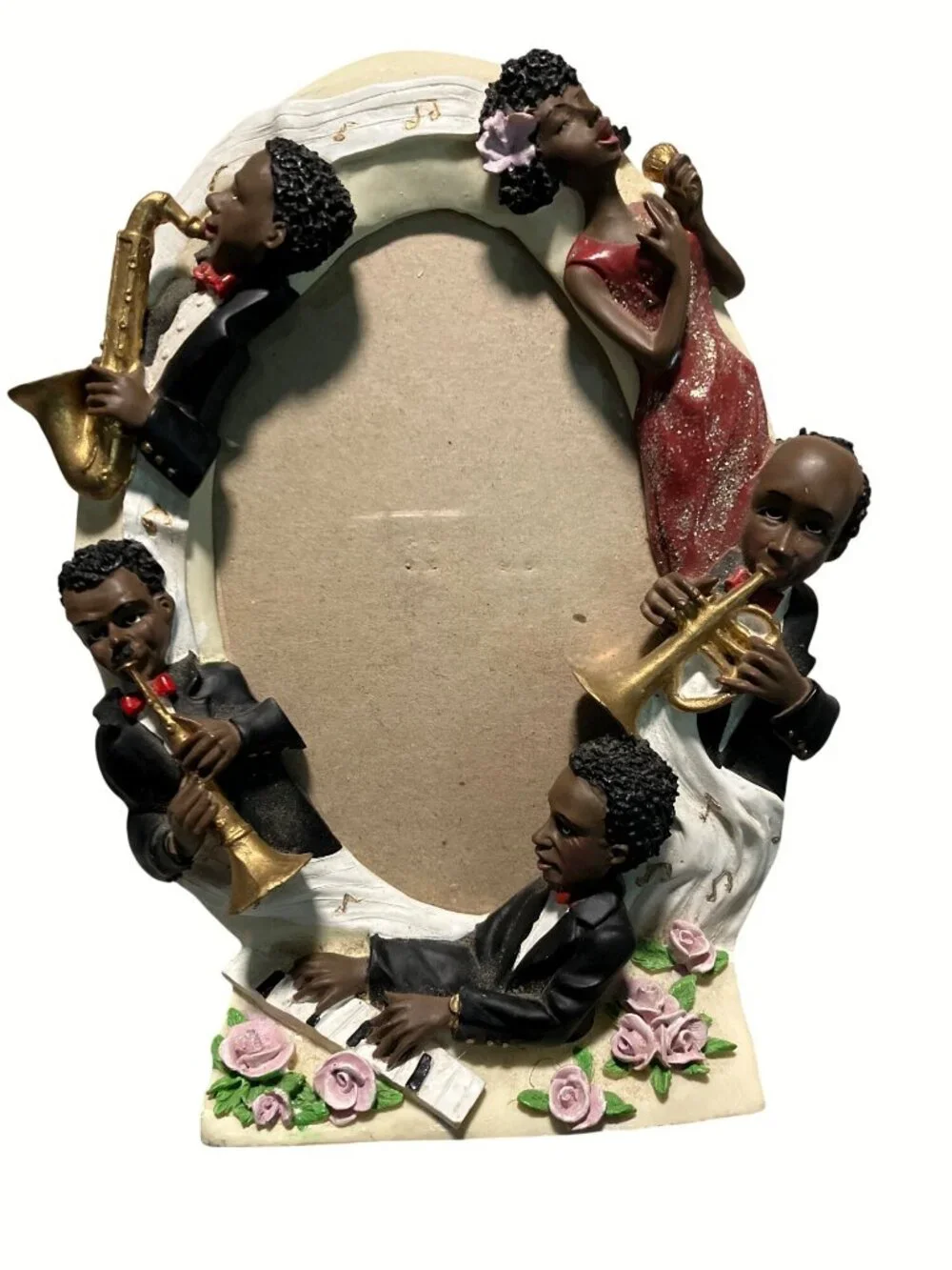 Jazz Themed Resin Photo Frame With Musicians and Roses By Chiefly Co. Ltd